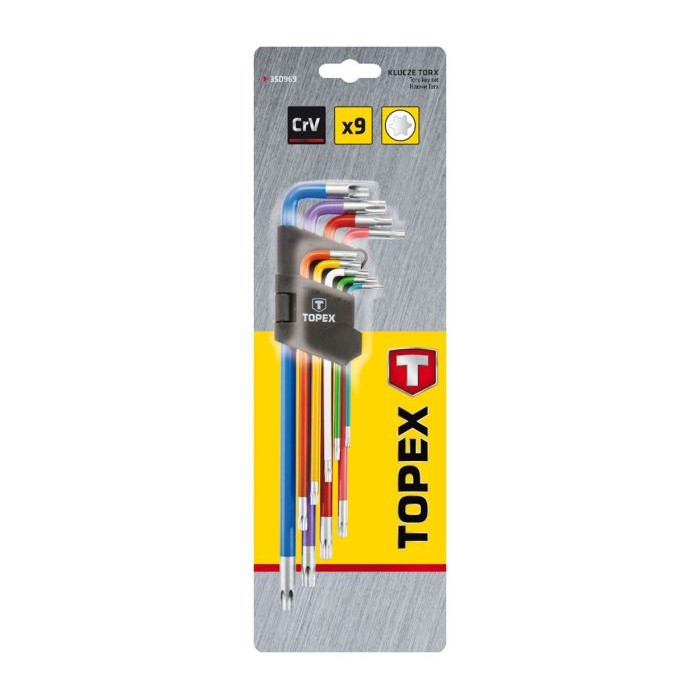 Набор ключей шестигранных Topex (Т10 - Т50, 9 шт.) (35D969)
