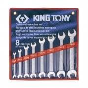 Набор ключей рожковых 8 шт. (6-22 мм)   KING TONY 1108MR