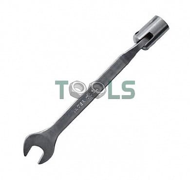 Ключ рожково-накидной шарнирный 11мм Cr-V, покрытие сатин-xром Intertool XT-1411