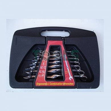 Набор ключей рожково-накидных развернутых 8-19мм 7ед  JW0039-7S JTC