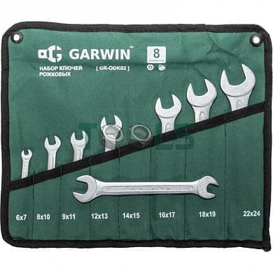 Набор ключей рожковых 8 предметов 6х7-22х24 мм GARWIN (GR-ODK02)