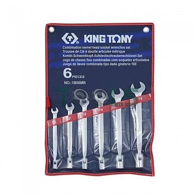Набор ключей рожково-торцевых с карданом 6 ед KING TONY 1B06MR